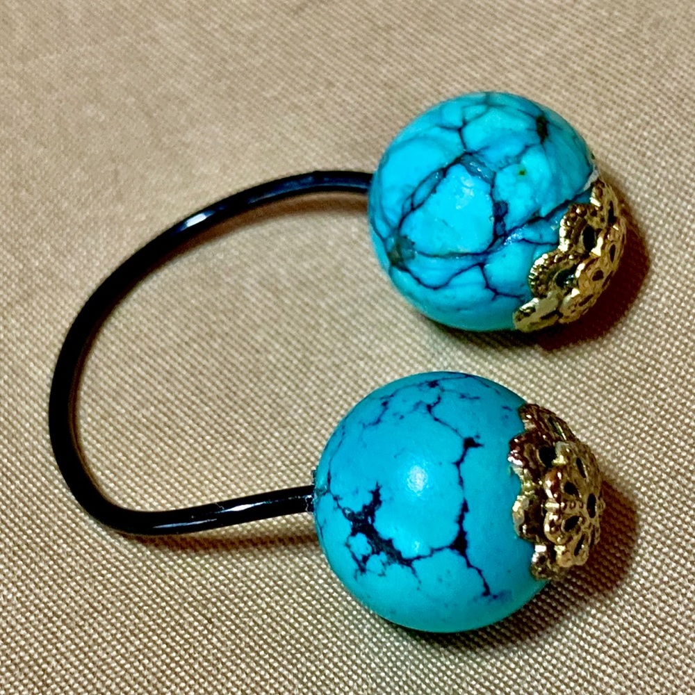 Floating Turquoise Stone Ring Round Shape  NWT - Picture 6 of 8